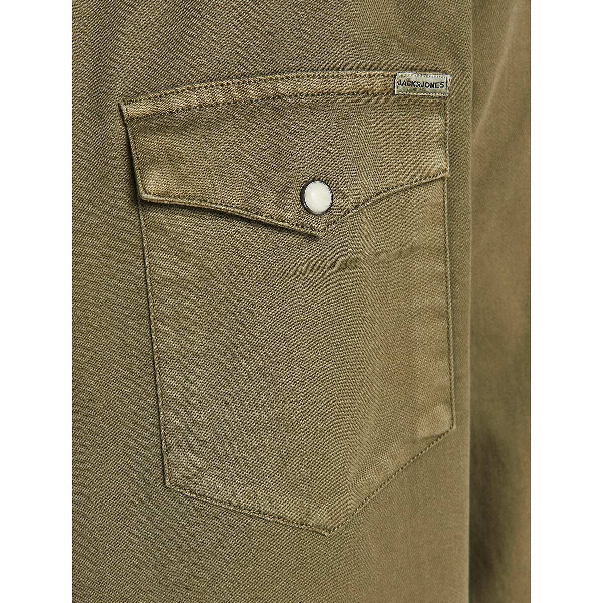Camicia taglio slim in denim Jjesheridan verde kaki, JACK & JONES