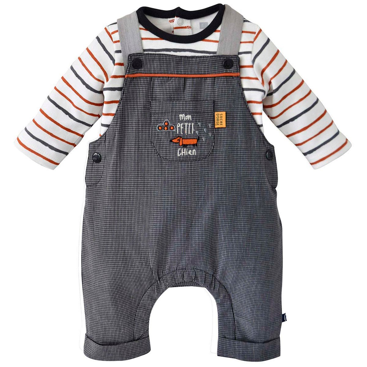 Ensemble salopette boris gris, SUCRE D'ORGE