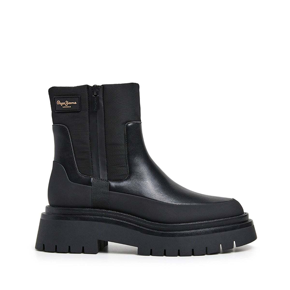 Bottes Chelsea En Simili Cuir noir, PEPE JEANS