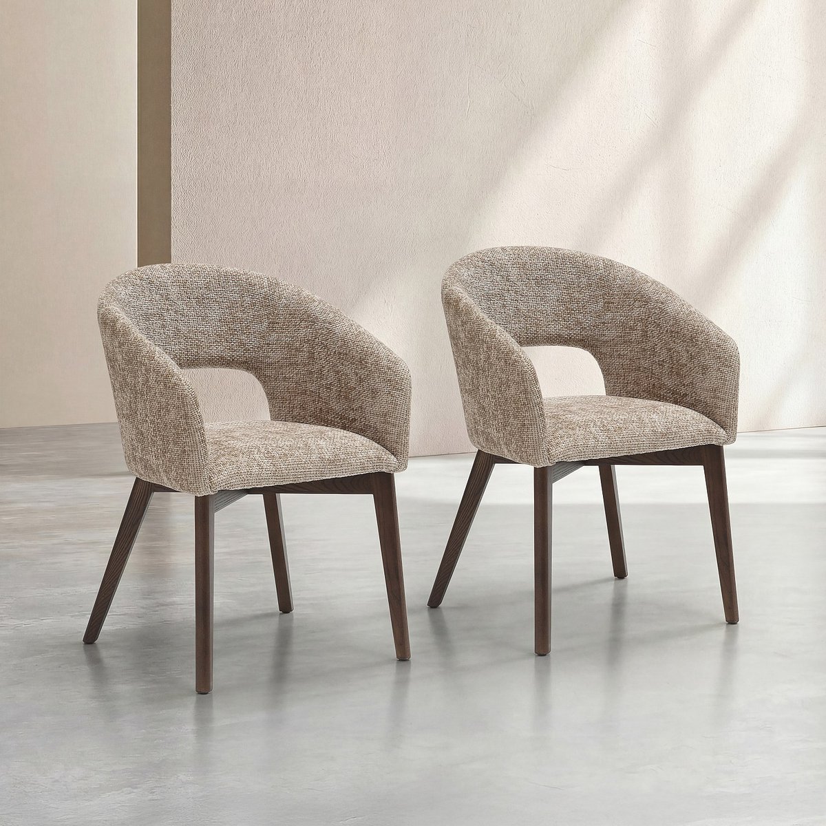 Chaise tissu RUSTI beige, HABITAT