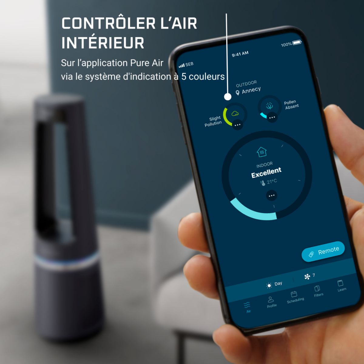 Purificateur d'air, ventilateur, chauffage Eclipse 3 en 1 connect QU5072F0 couleur unique, ROWENTA