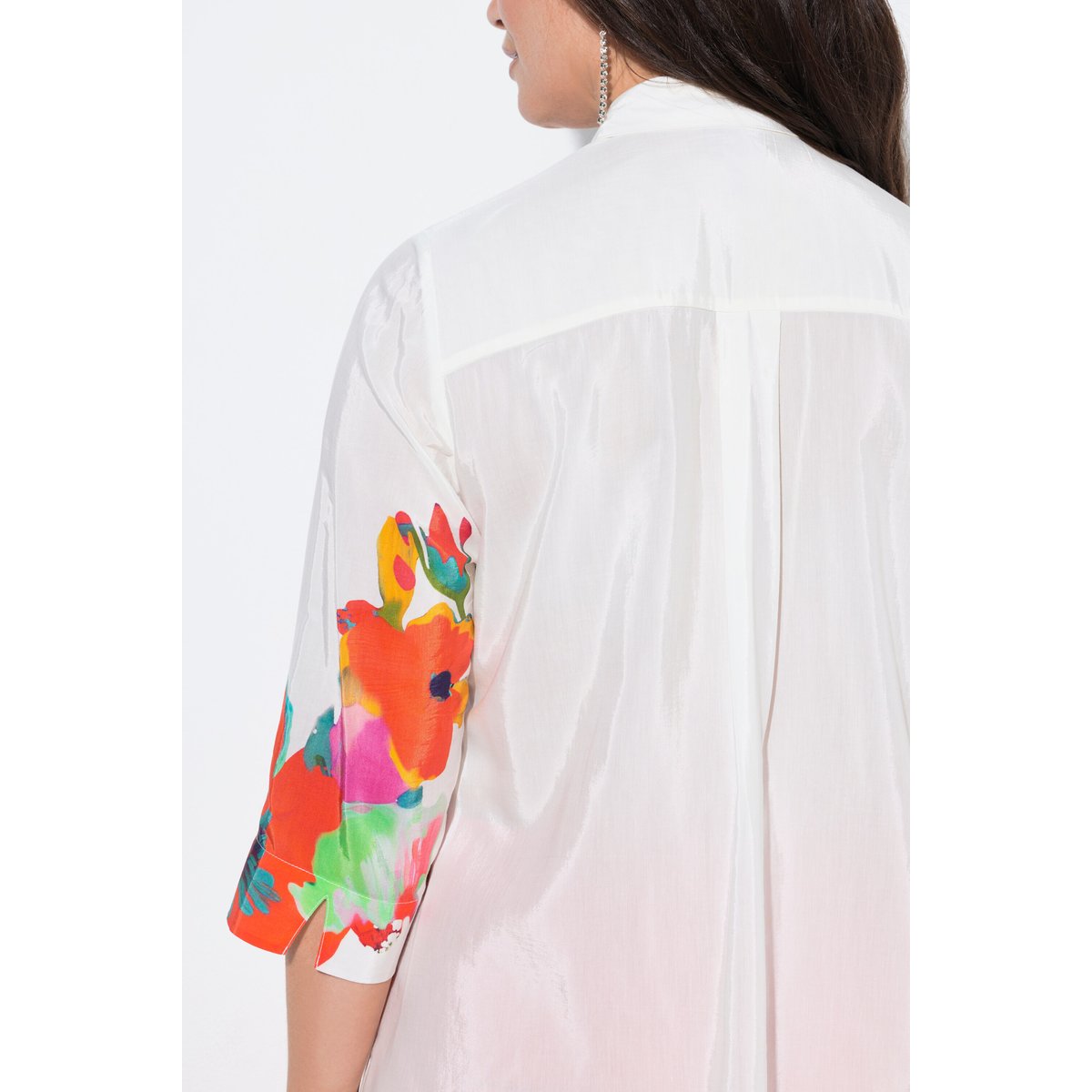Chemisier motif à fleurs blanc neige, ULLA POPKEN