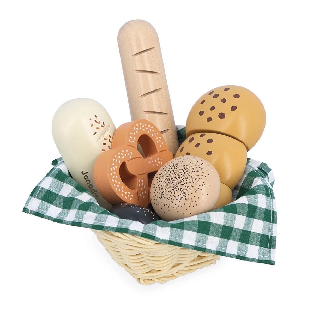 Panier De Boulangerie En Bois Mamie Soleil beige, JANOD
