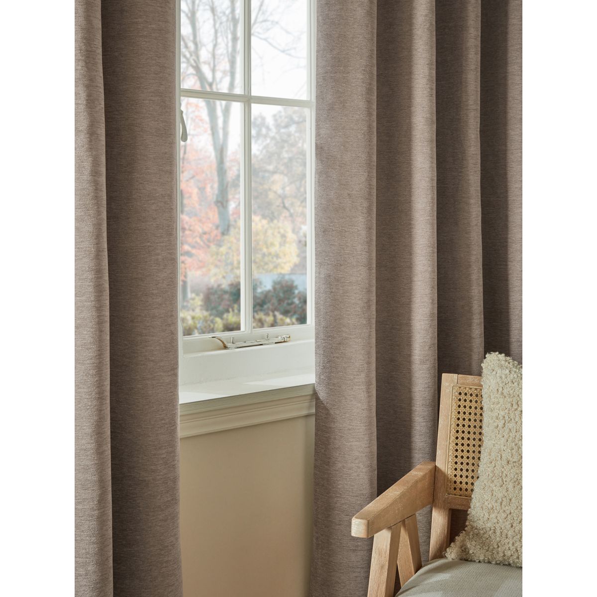 Rideaux à œillets en chenille douce naturel, NEXT