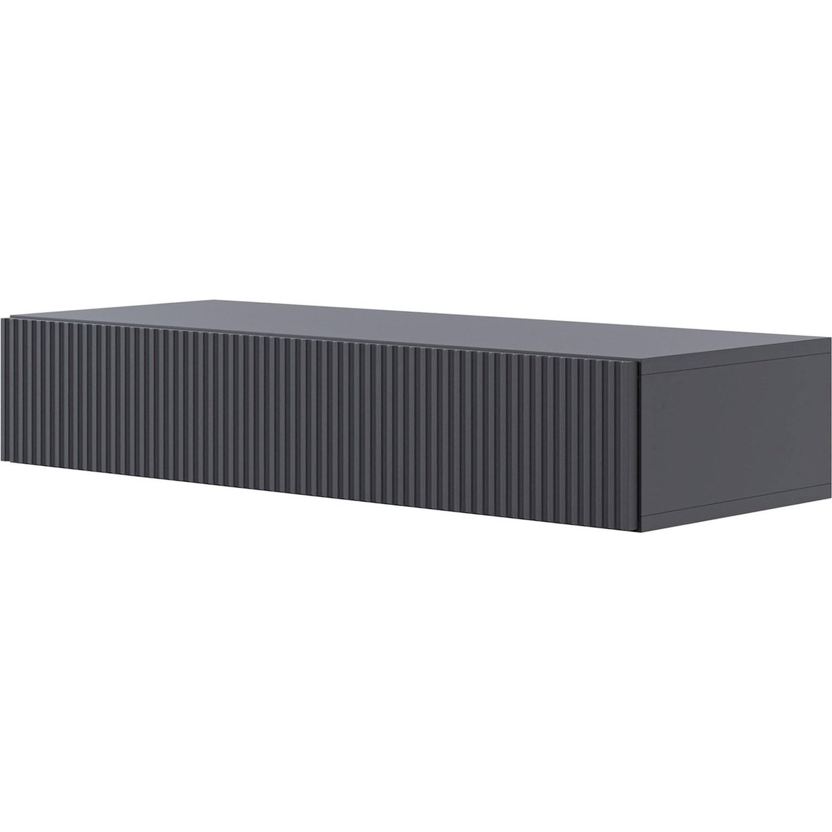 Console murale VELDIO avec tiroir rainuré noir mat, RECOLLECTION