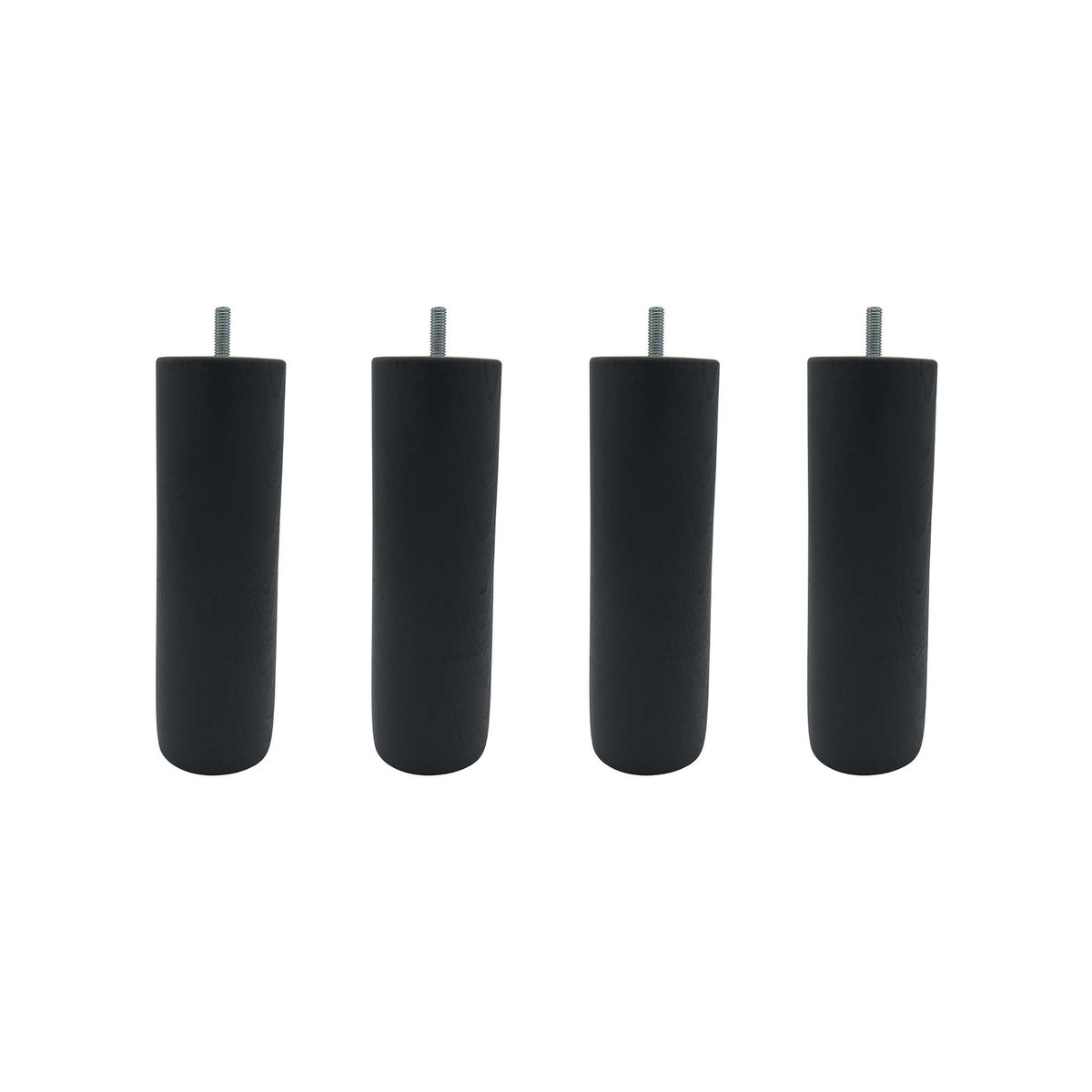 Pied cylindrique bois (lot de 4) anthracite, SOMEO