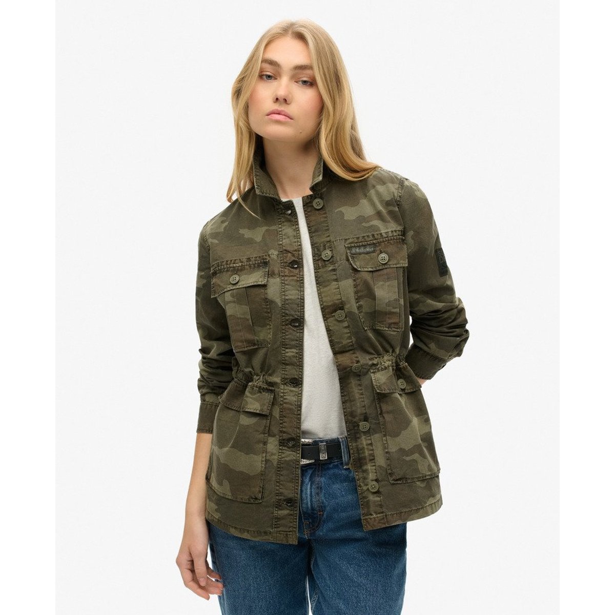 Veste militaire brodée camouflage délavé, SUPERDRY