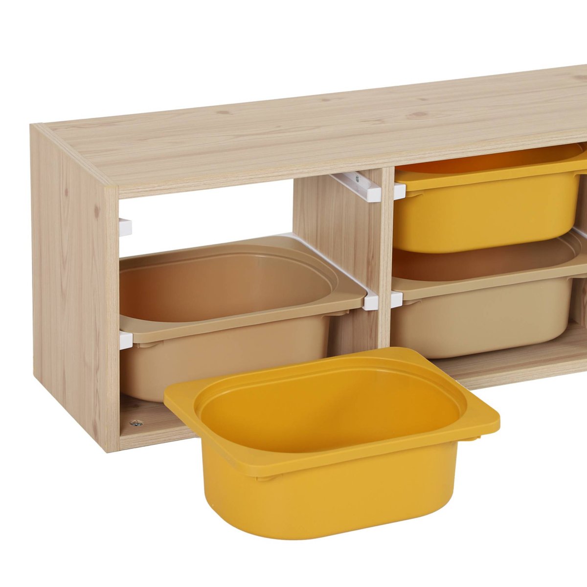 Sora - Meuble de rangement pour enfant 6 bacs de rangement SORA moutarde, SWEEEK