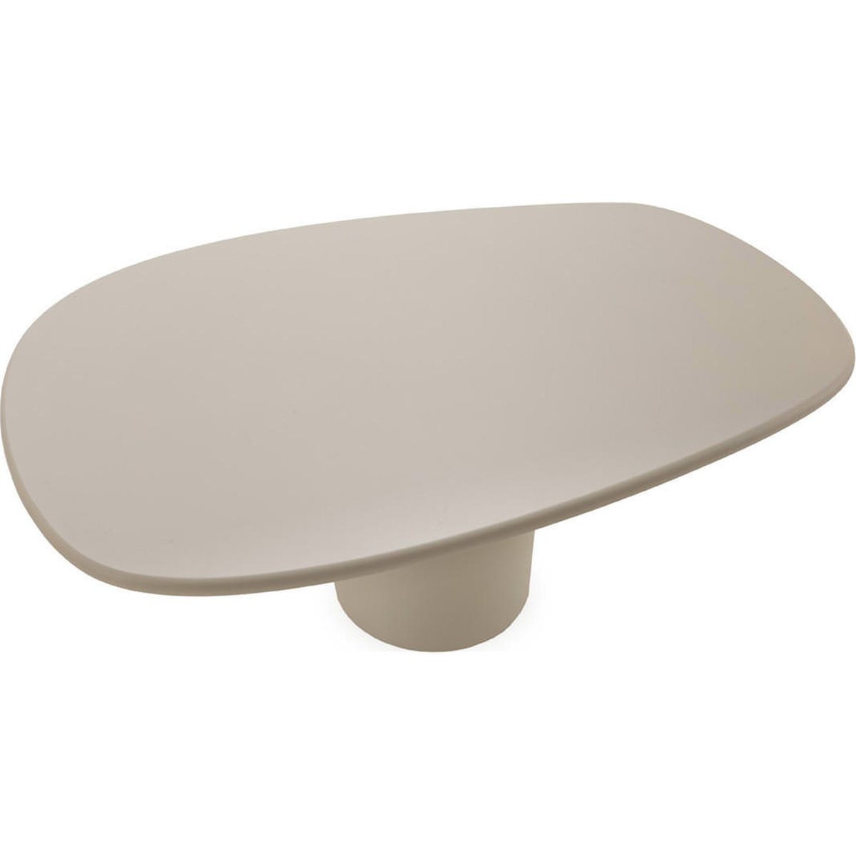Table de salle à manger ovale effet pierre taupe, RECOLLECTION