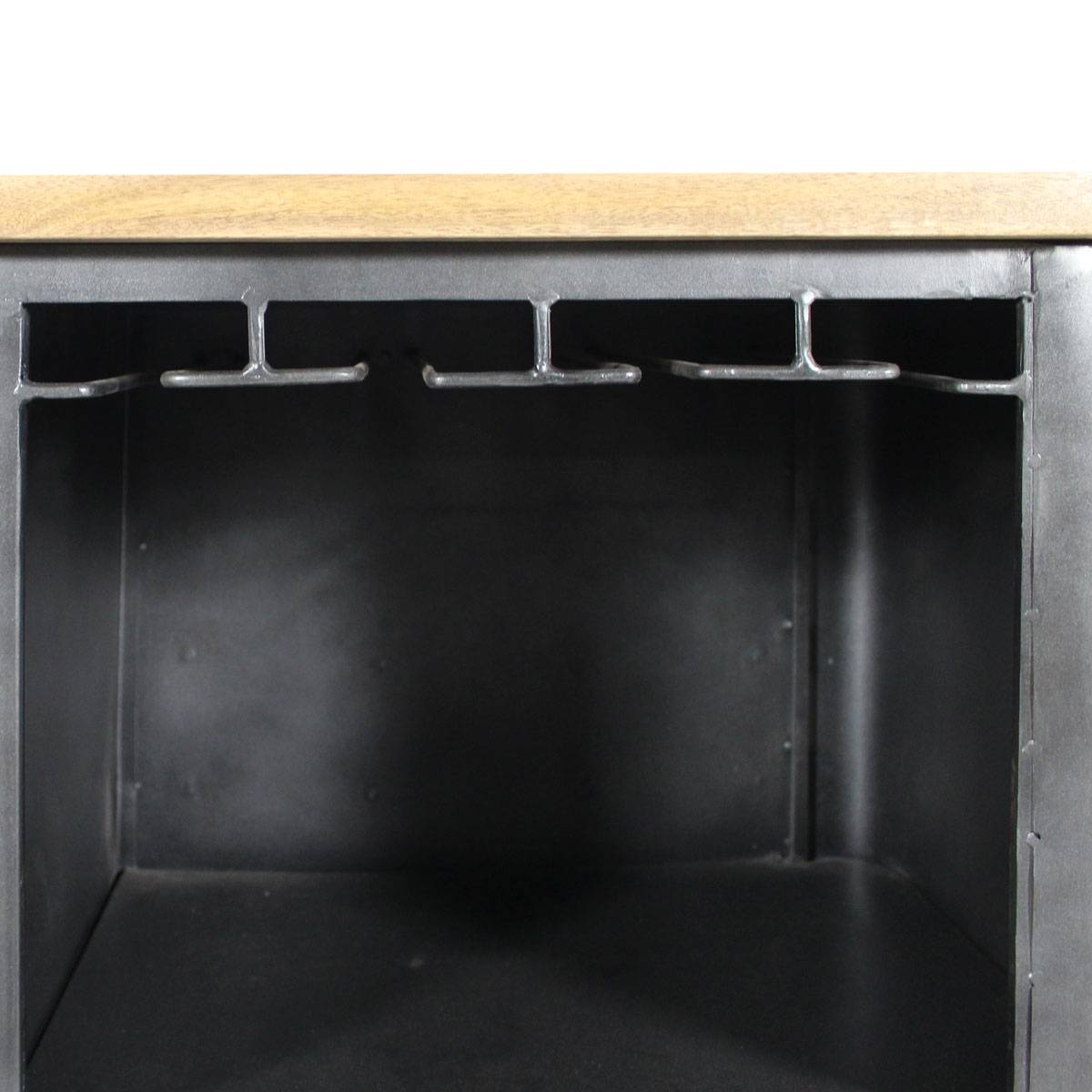 Meuble bar en angle en métal LOCKER gris, MADE IN MEUBLES