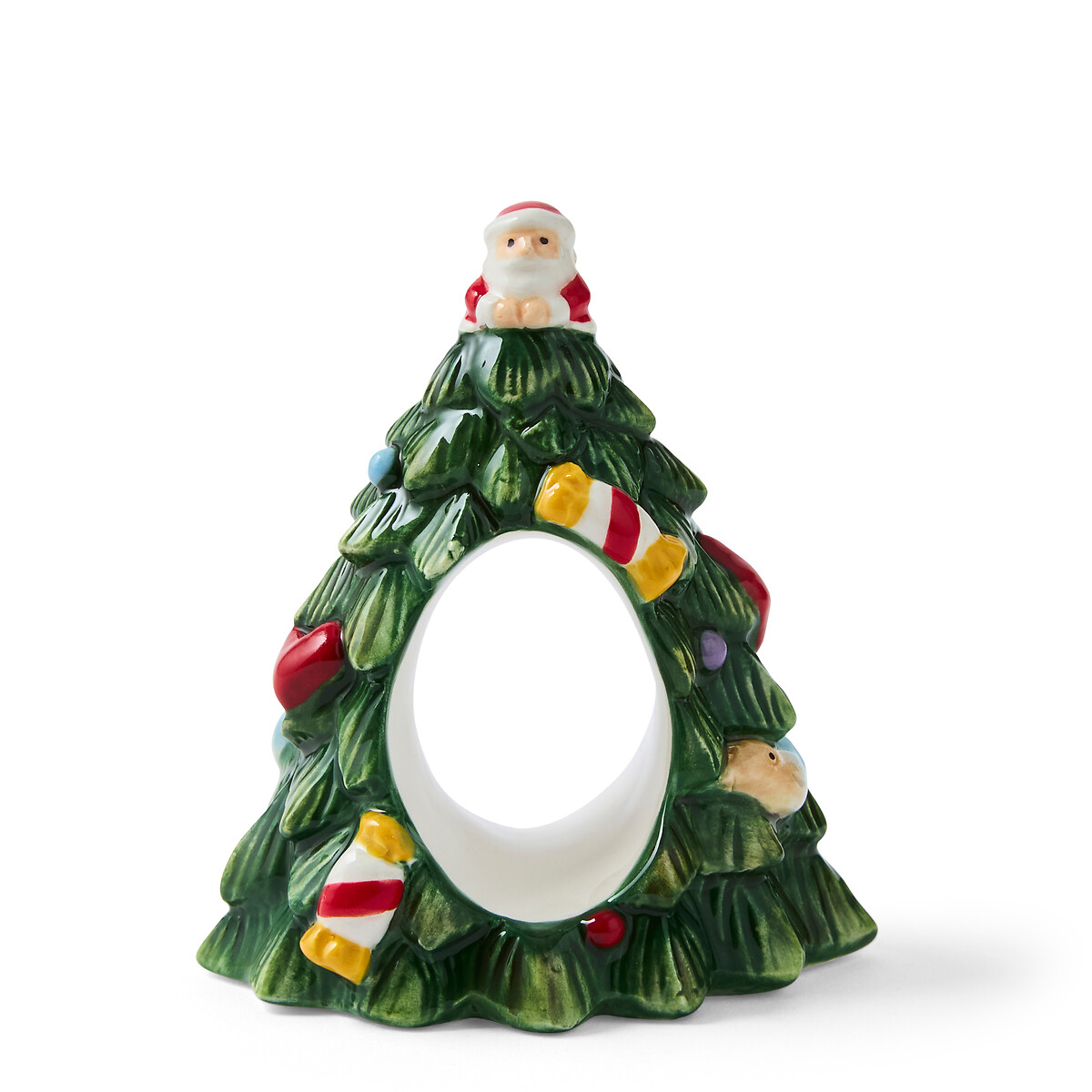 Set of 4 Christmas Tree Napkin Rings multi-coloured, SPODE