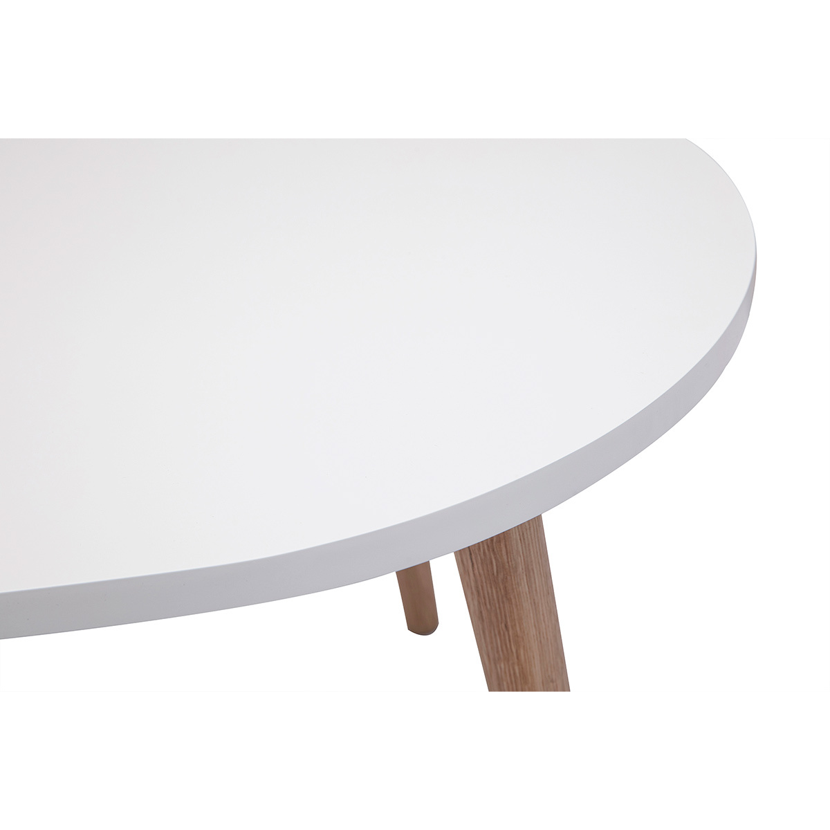 Tables basses gigognes scandinaves blanc et bois clair chêne massif (lot de 2) ARTIK blanc, MILIBOO