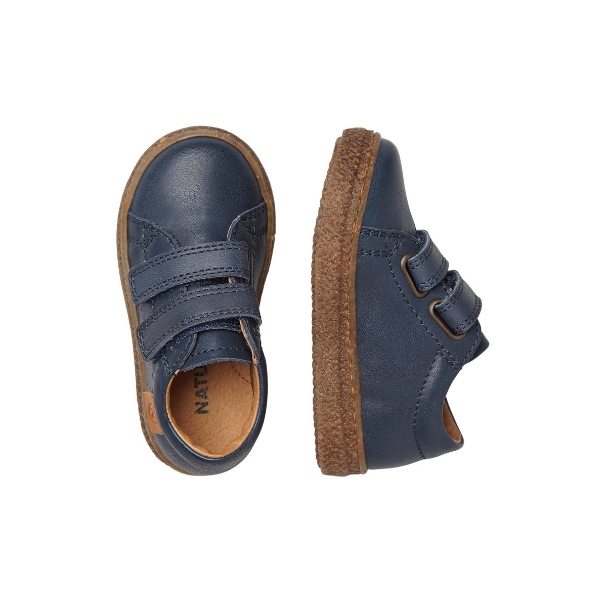 Baskets en cuir nappa CAREX VL marine, NATURINO