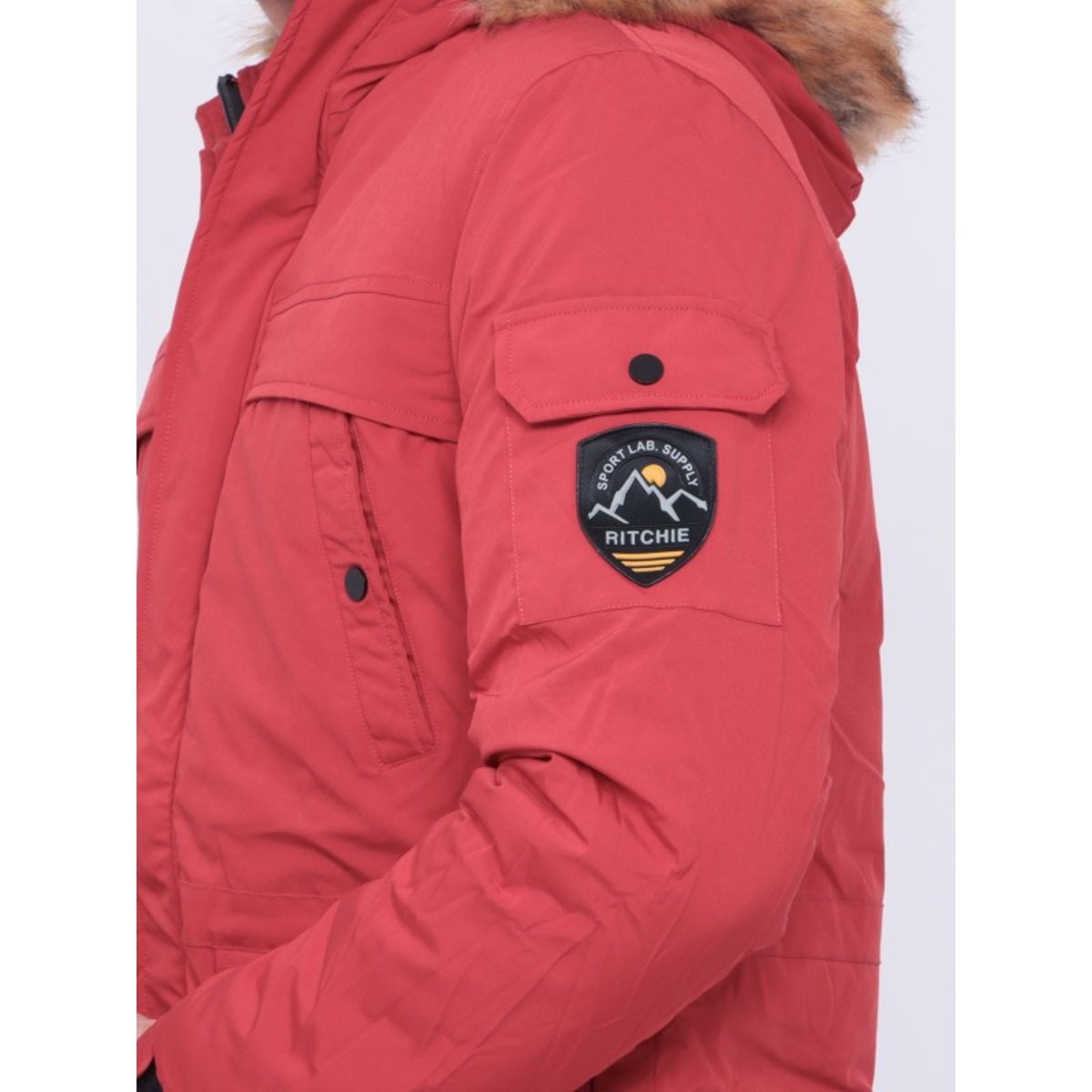 Parka Mi-longue Capuche Zevkot rouge, RITCHIE