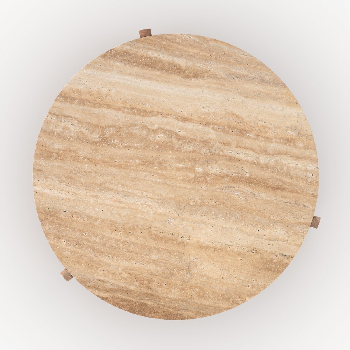 Table basse en travertin D85 cm - SIERRA marron, MAISON PAVANE