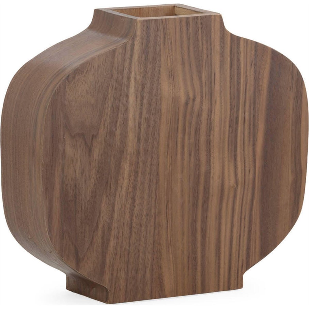 Vase sculptural à ouverture carrée brun, RECOLLECTION