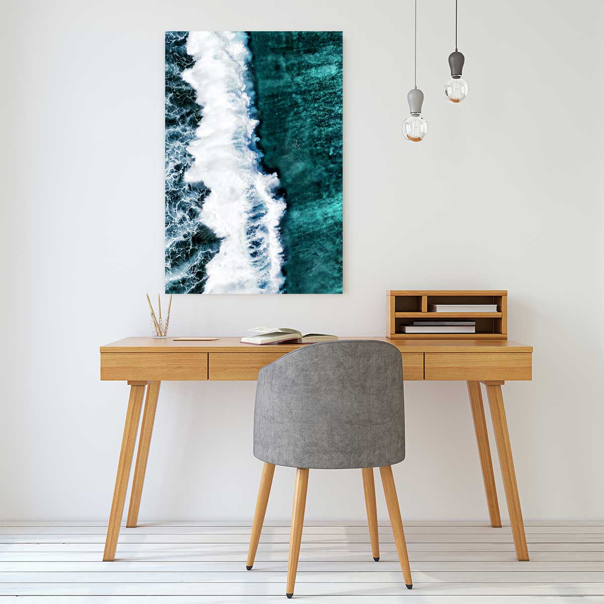 Tableau de mer vague verte tableau alu dibond, HEXOA