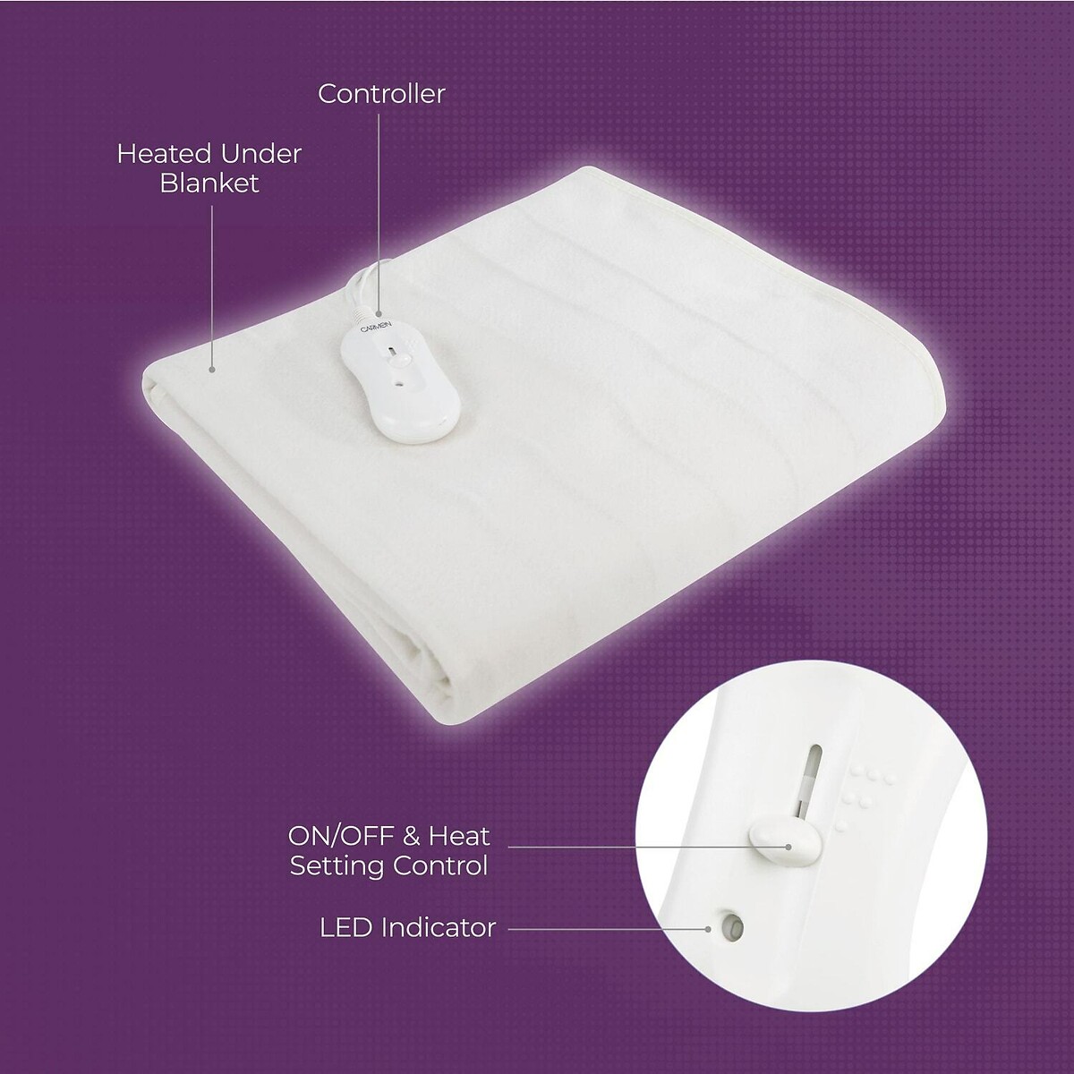Single Fitted Electric Blanket white, CARMEN
