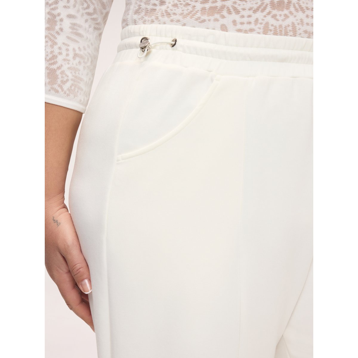 Pantalon cropped blanc, FIORELLA RUBINO