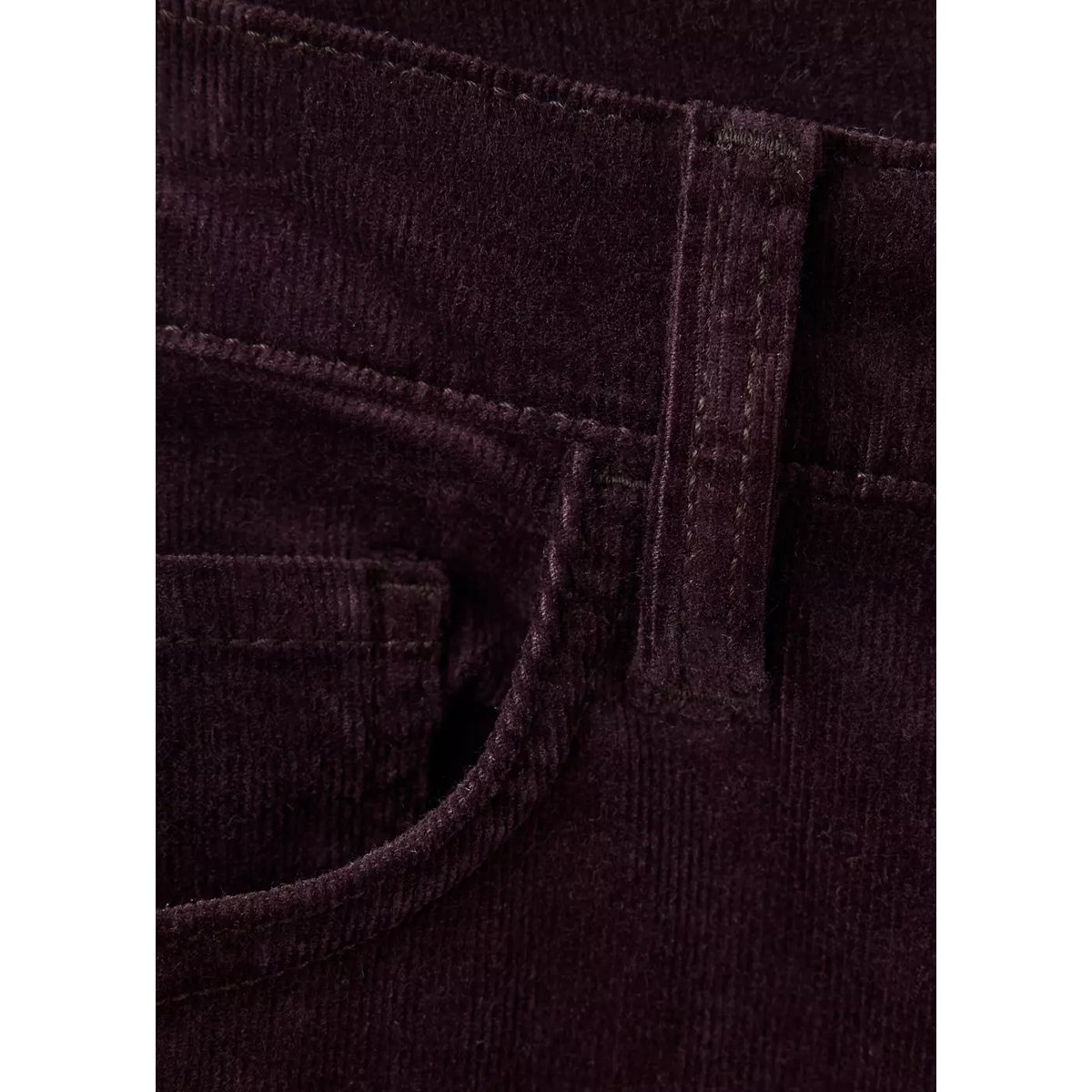 Pantalon flare velours côtelé lie de vin, MANGO