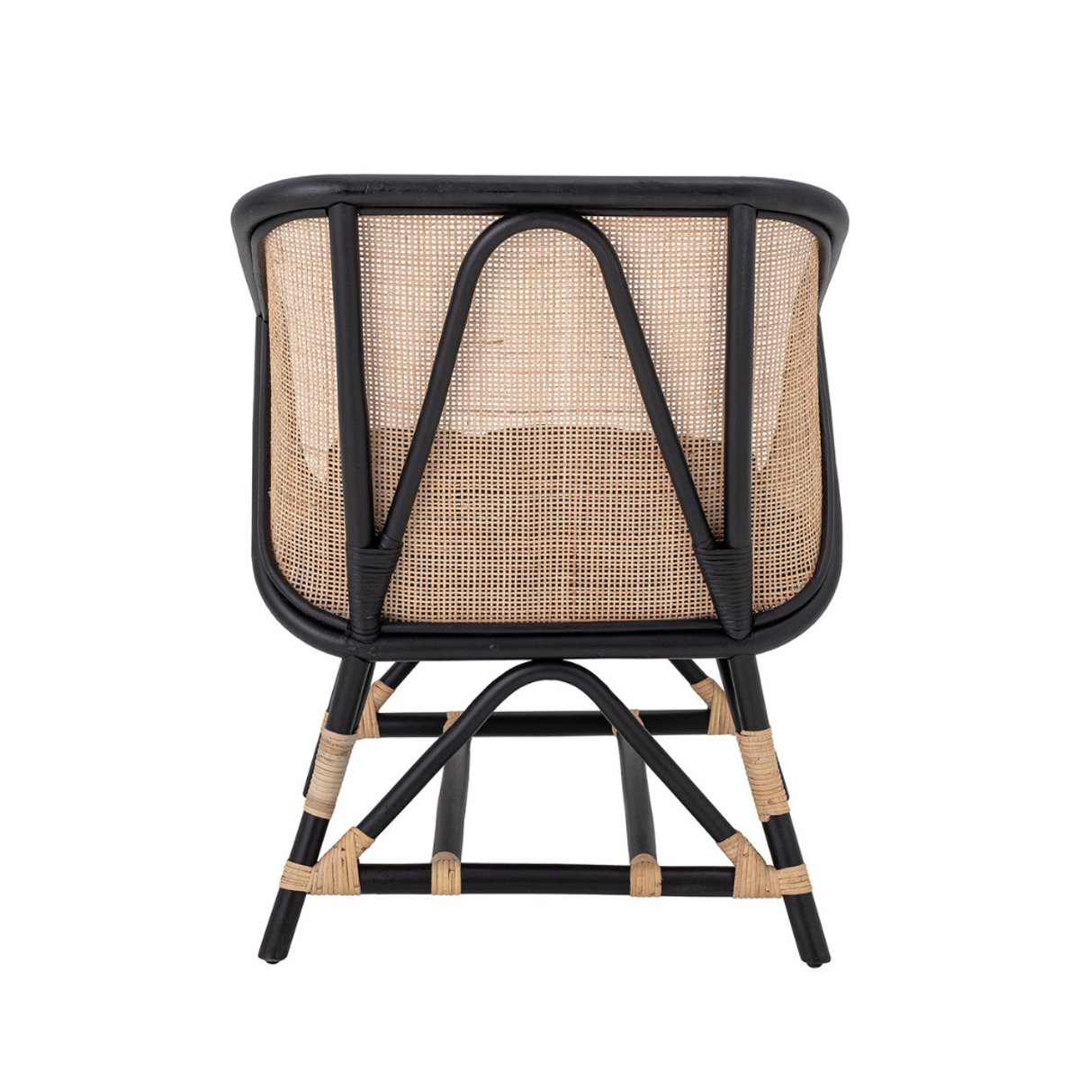 Fauteuil en cannage  et rotin POLKA naturel et noir, HYDILE