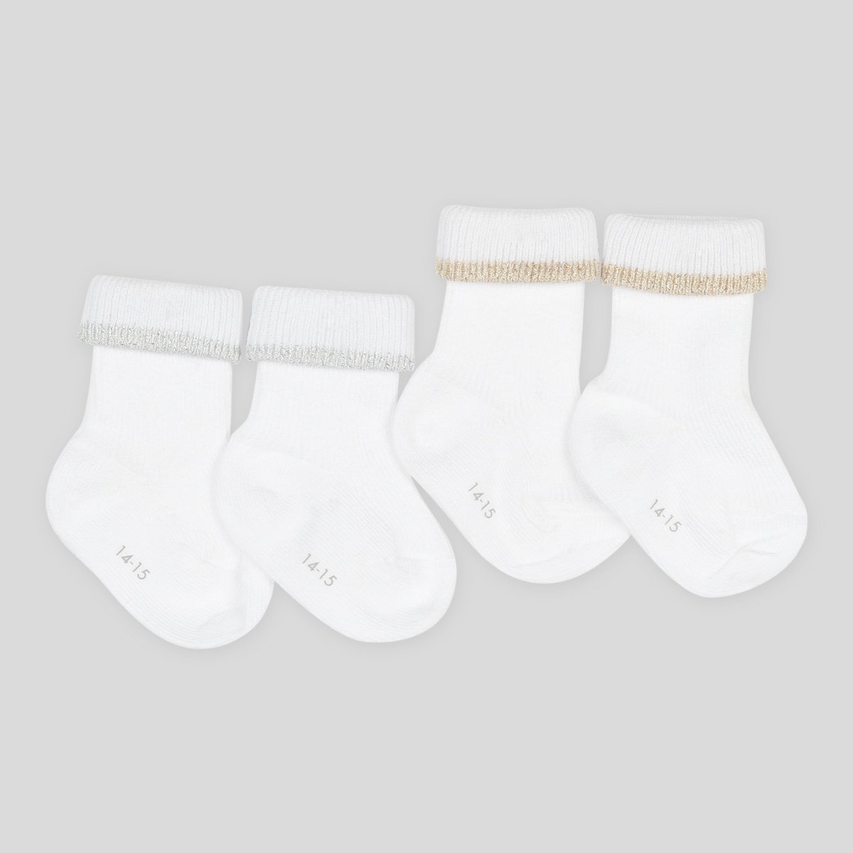 Lot de 2 paires de chaussettes blanc, BOUT'CHOU