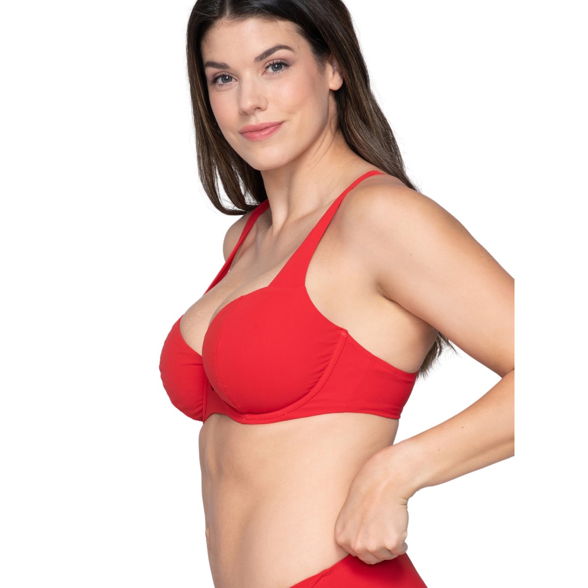 Haut maillot de bain balconnet non préformé BLUE SENSE rouge, LUNA SPLENDIDA