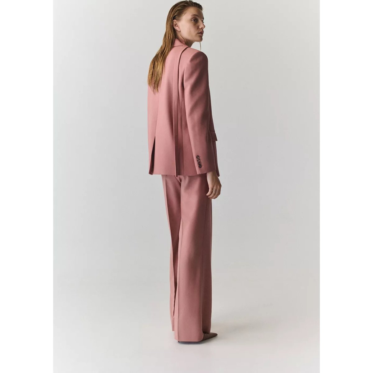 Pantalon de tailleur droit rose, MANGO