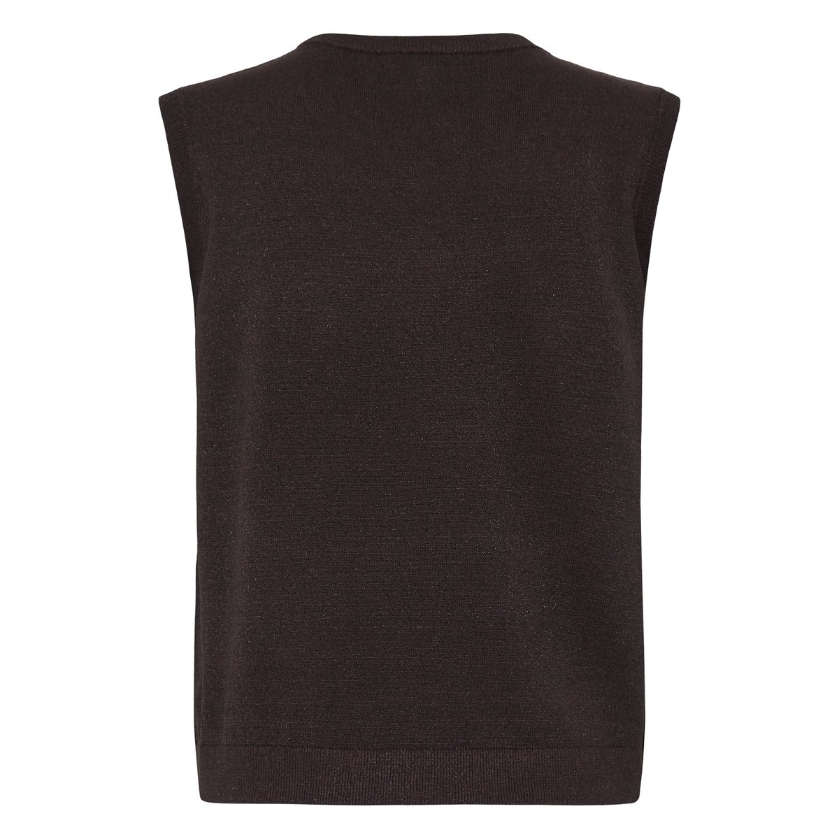 Pull en maille manches courtes marron java, B.YOUNG