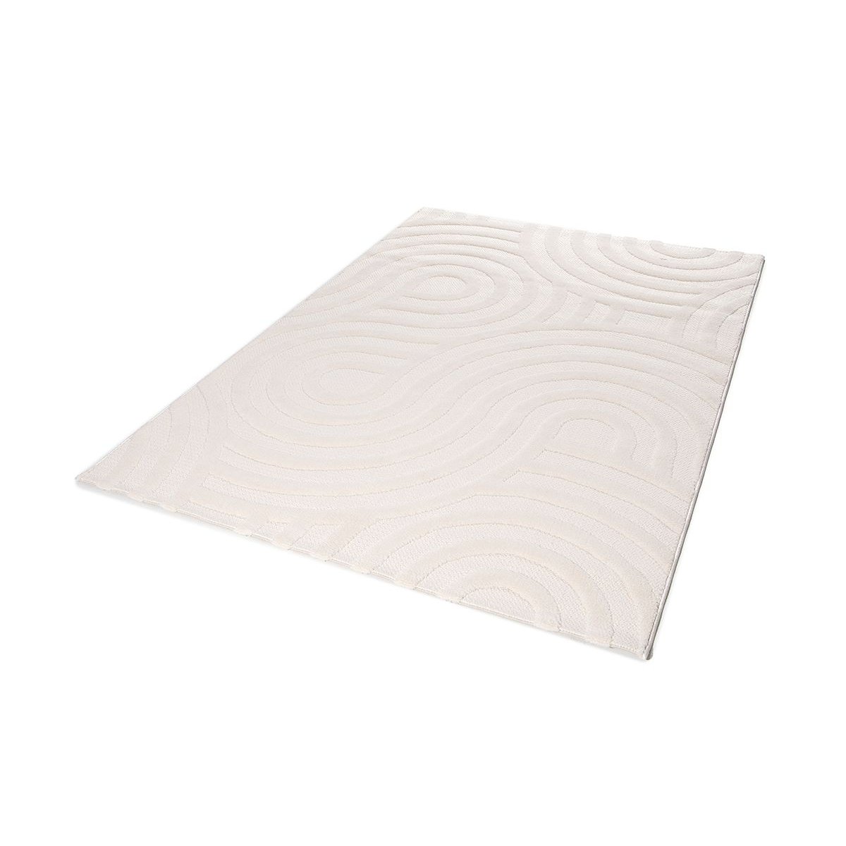 Tapis poils courts style géométrique, JOSIE beige, BOBOCHIC