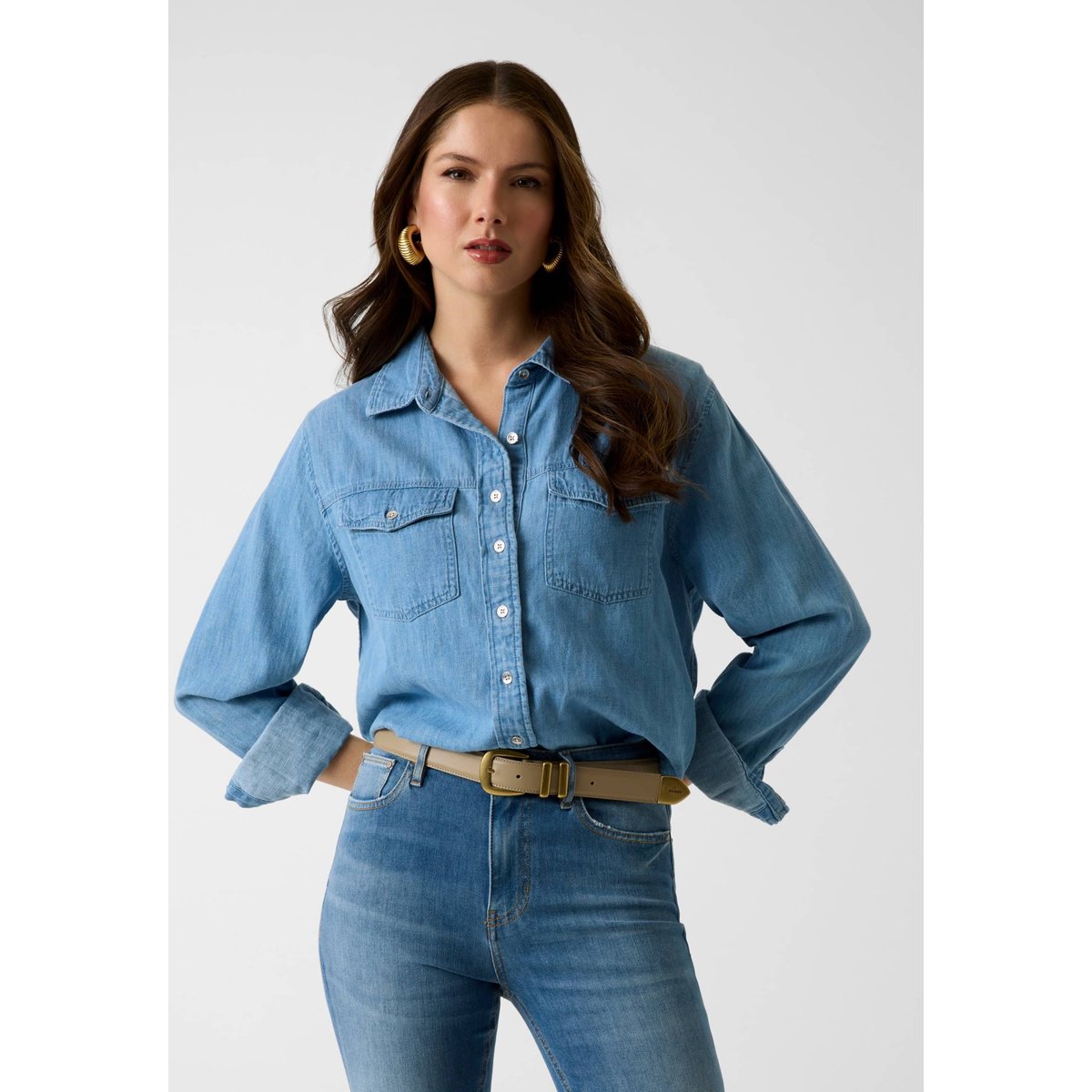 Chemise En Denim bleu clair, GUESS