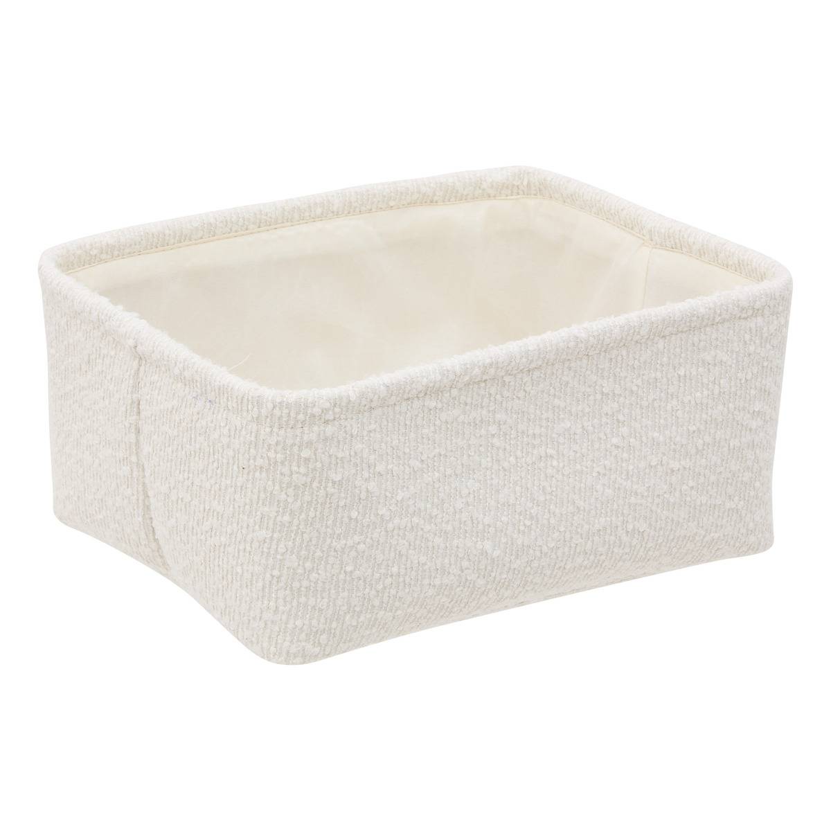 Lot de 2 paniers rectangulaires BOUCLETTE blanc, 5FIVE SIMPLY SMART