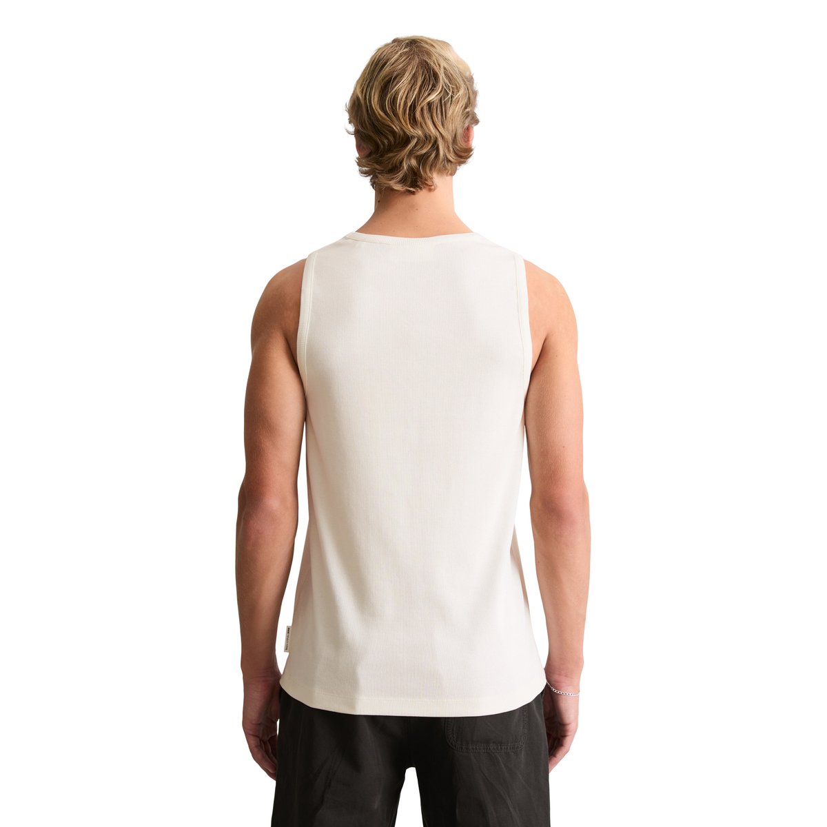 Débardeur côtelé DfC slim en coton bio mélangé blanc, MARC O’POLO DENIM