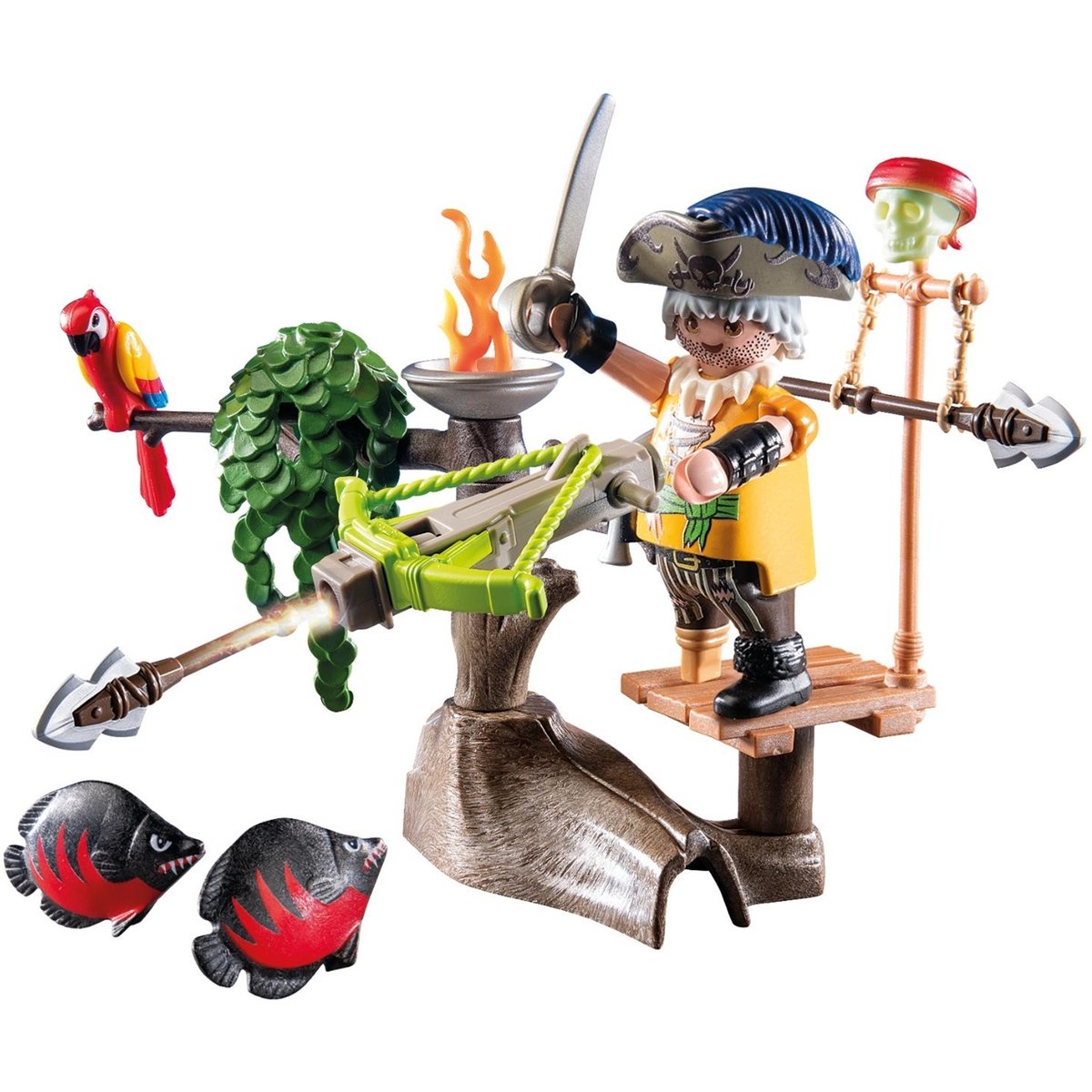 avec arbalète, flèche et poissons à viser multicolore, PLAYMOBIL
