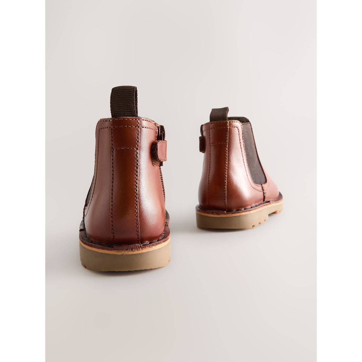 Bottes chelsea en cuir marron fauve, NEXT