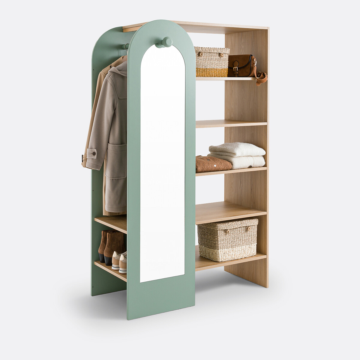 Dressing avec miroir, Zaria naturel/vert, LA REDOUTE INTERIEURS