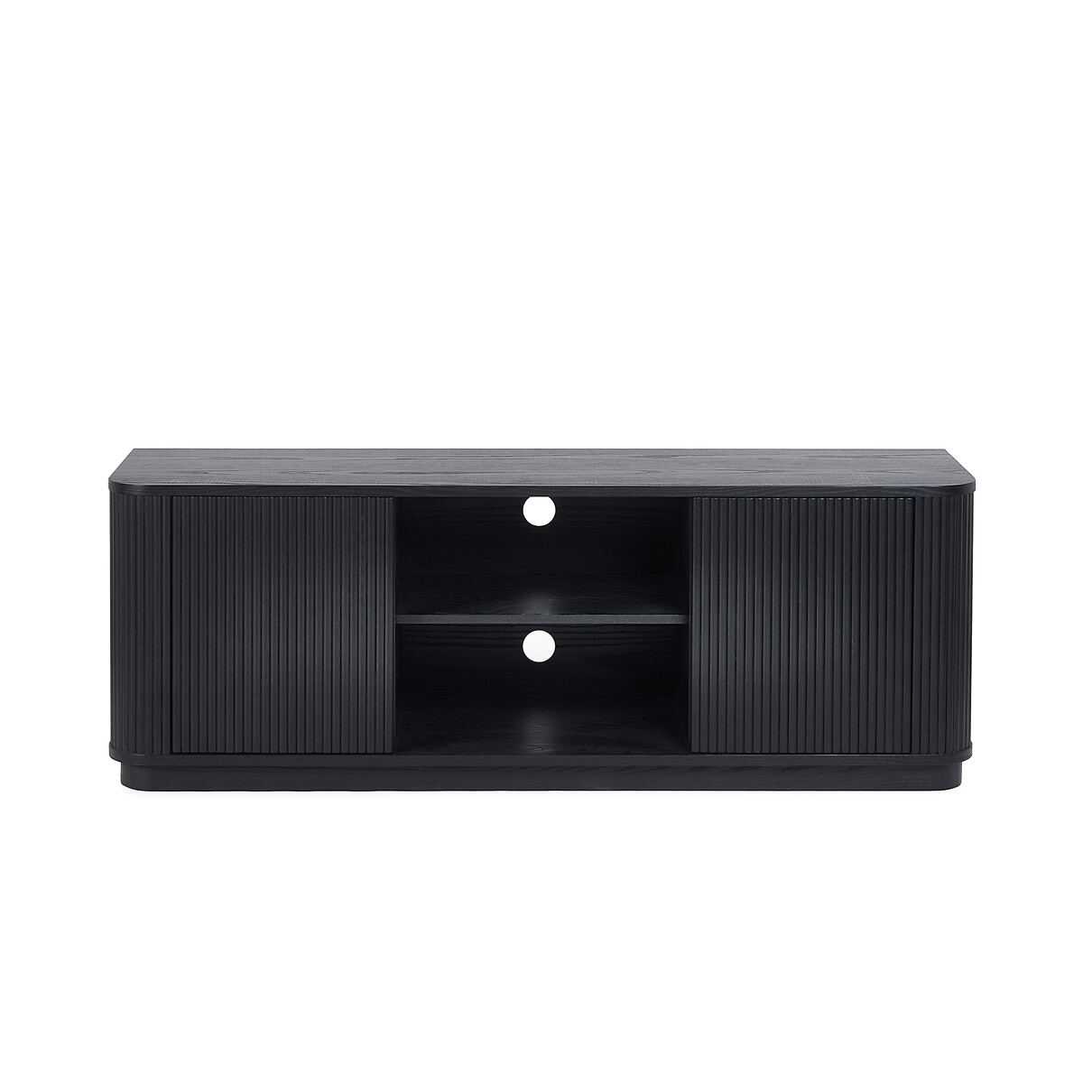 Lucien Fluted Wood TV Unit black, SO'HOME