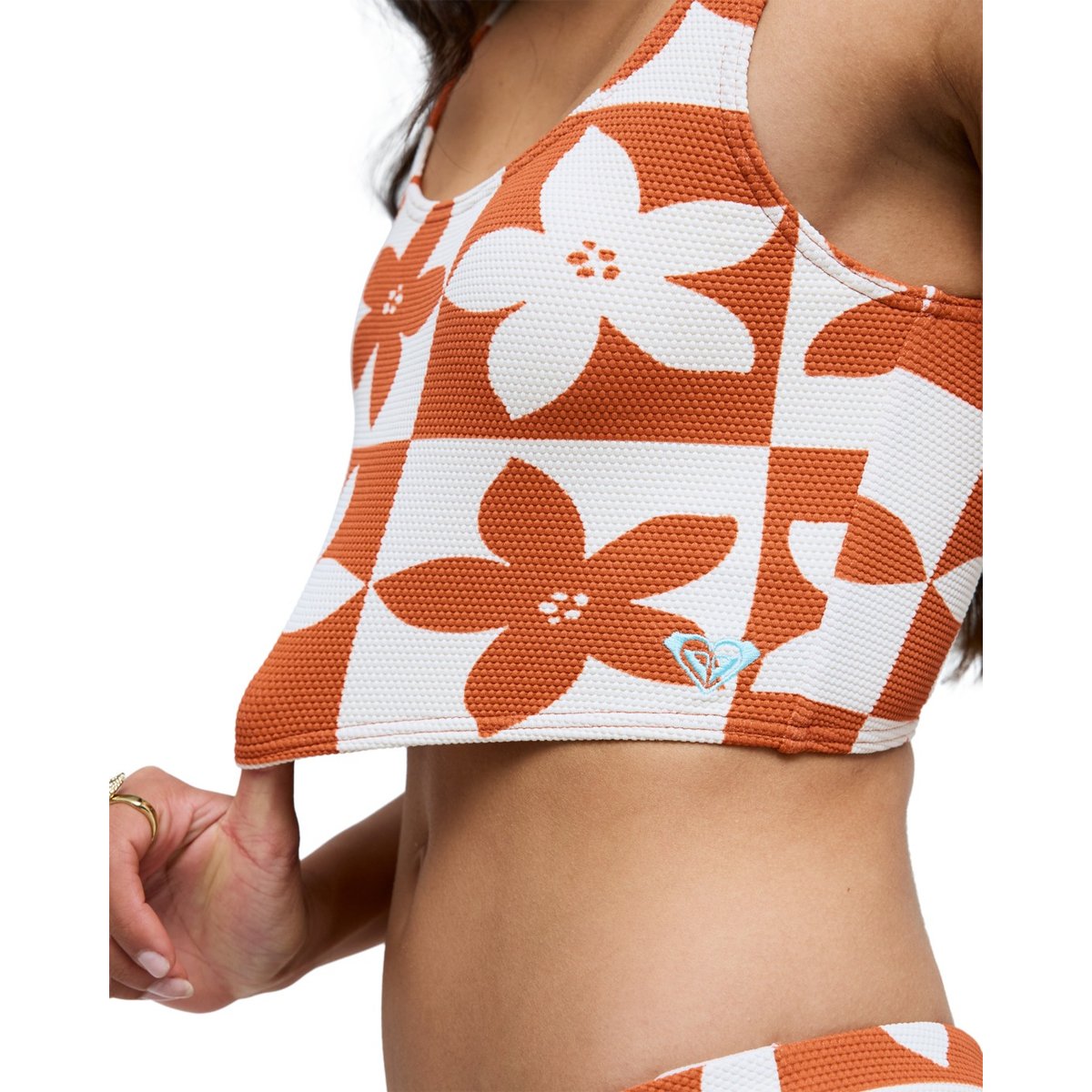 Haut de maillot de bain bikini tank HAZY DAYS TANK TOP. orange ginger spice flora, ROXY