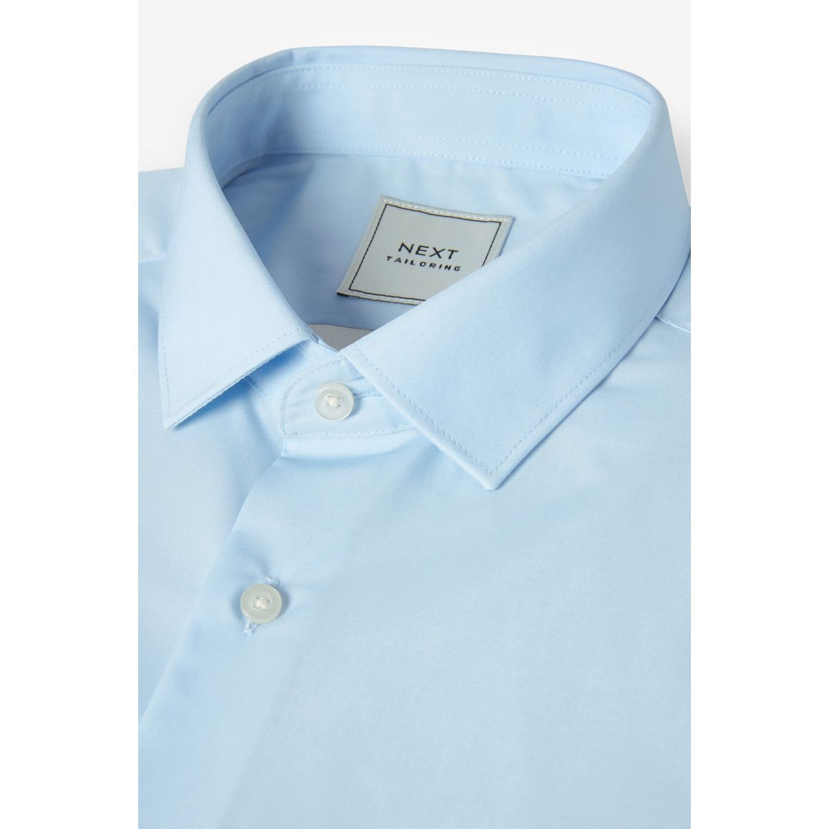 Chemise facile d'entretiencoupe skinny à manchette simple bleu clair, NEXT