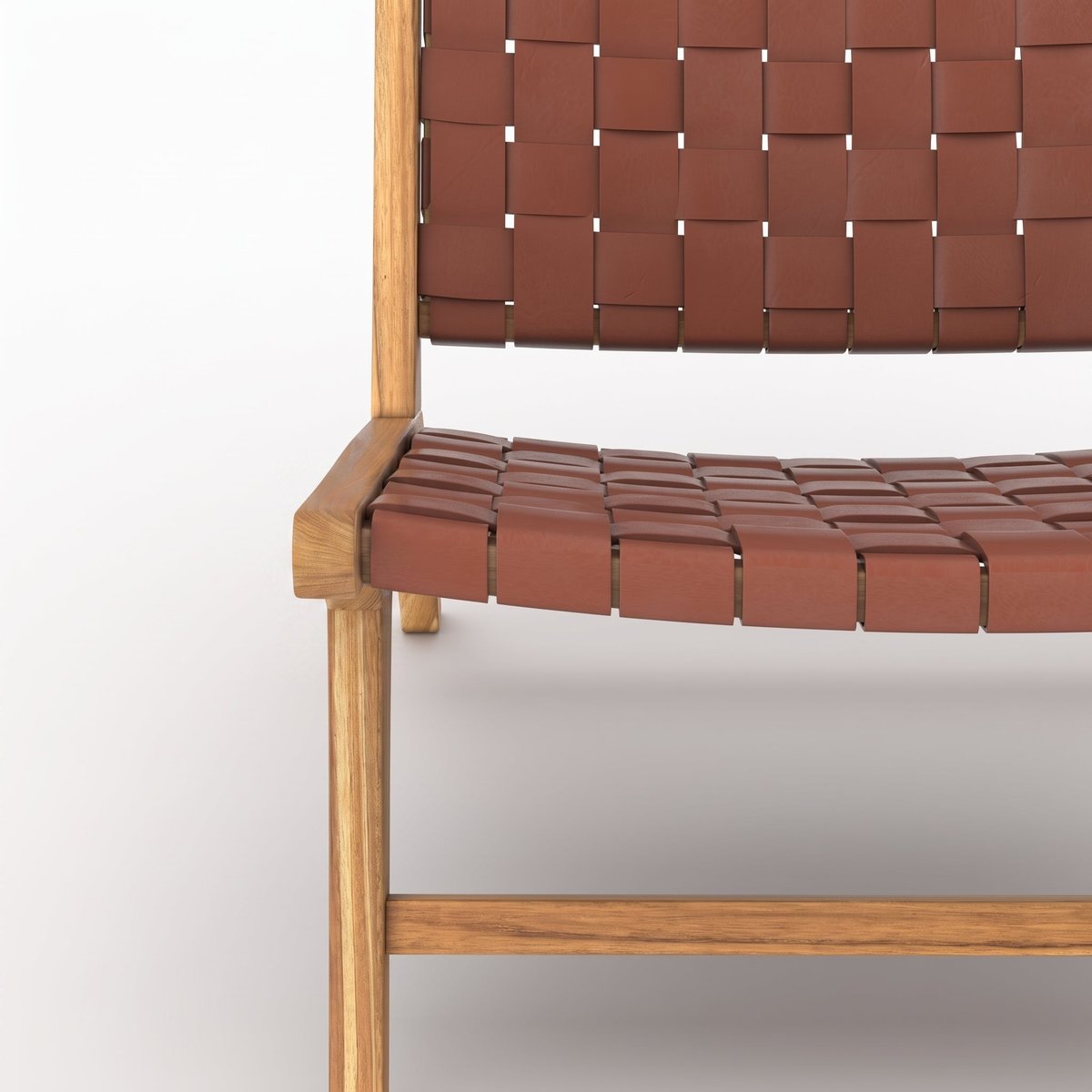 Fauteuil en teck et cuir - KUNA marron, MAISON PAVANE