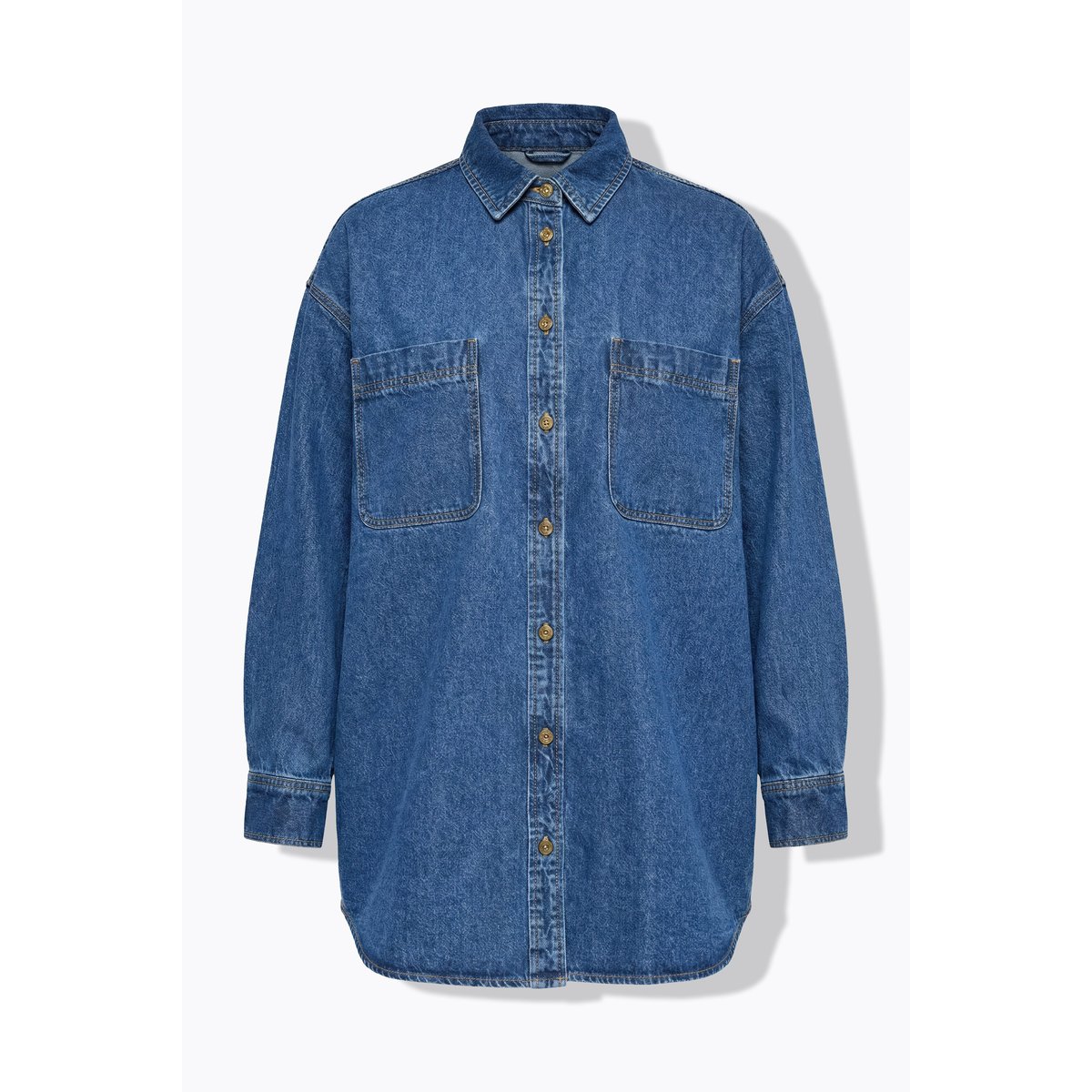 Chemisier en jean oversize, col chemise jean bleu foncé, STUDIO UNTOLD