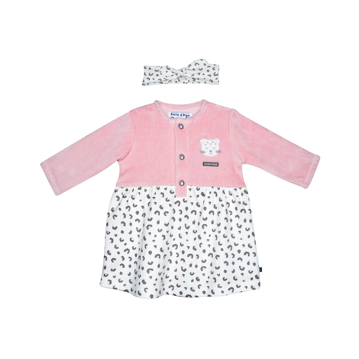 Robe bandeau marisol maille bebe rose, SUCRE D'ORGE