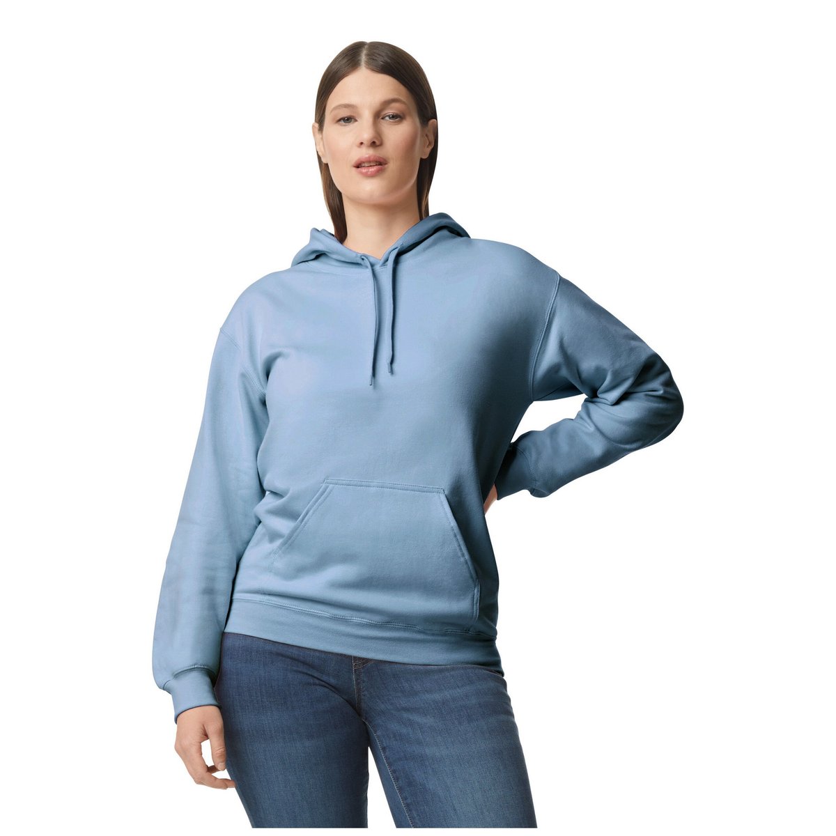 Sweat uni à capuche SOFTSTYLE bleu ardoise, GILDAN