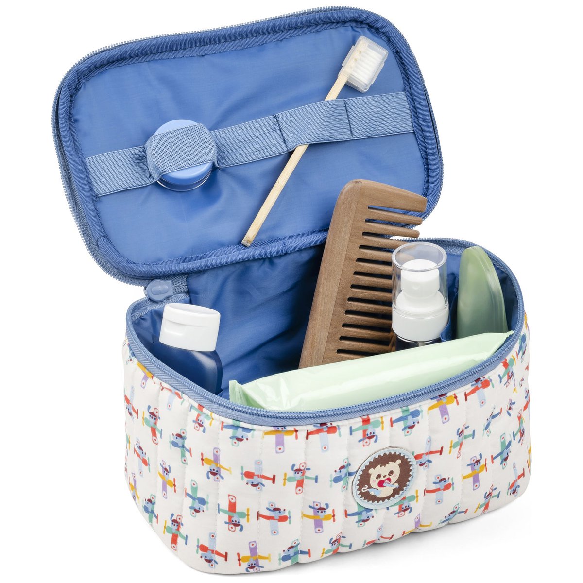 Trousse de toilette bleu, jaune, rouge, LILLIPUTIENS