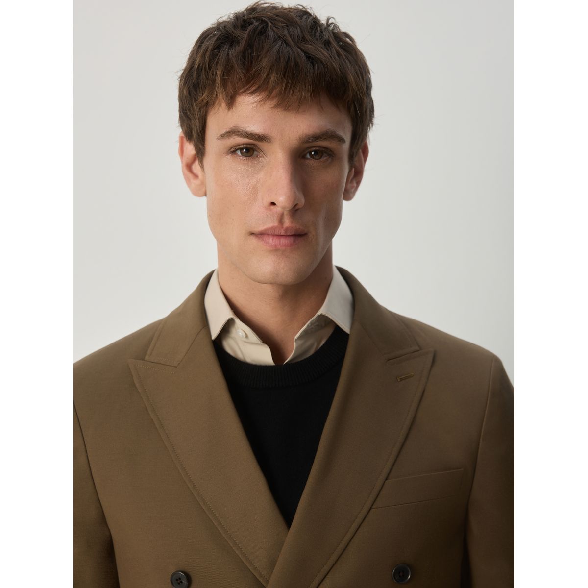 Veste de costume à boutonnage croisé marron fauve, NEXT