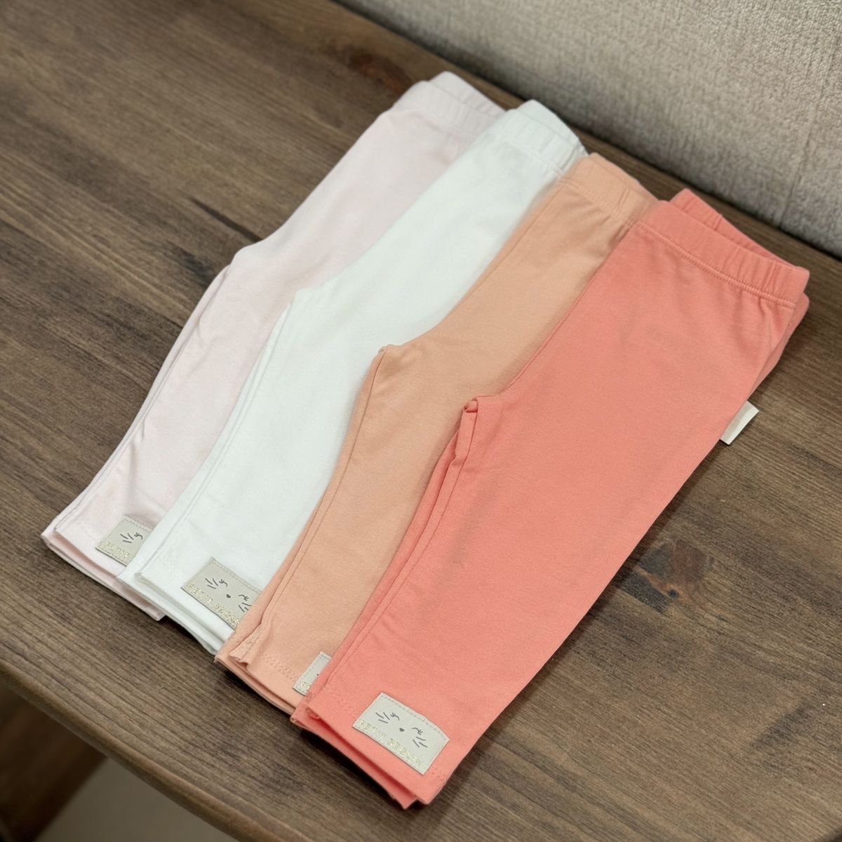 Lot de 4 leggings bébé Badian rose, PETIT BEGUIN