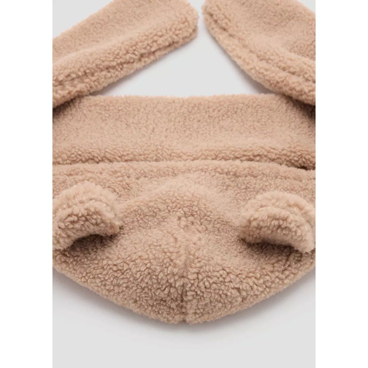 Bonnet imitation mouton oreilles marron moyen, MANGO BABY