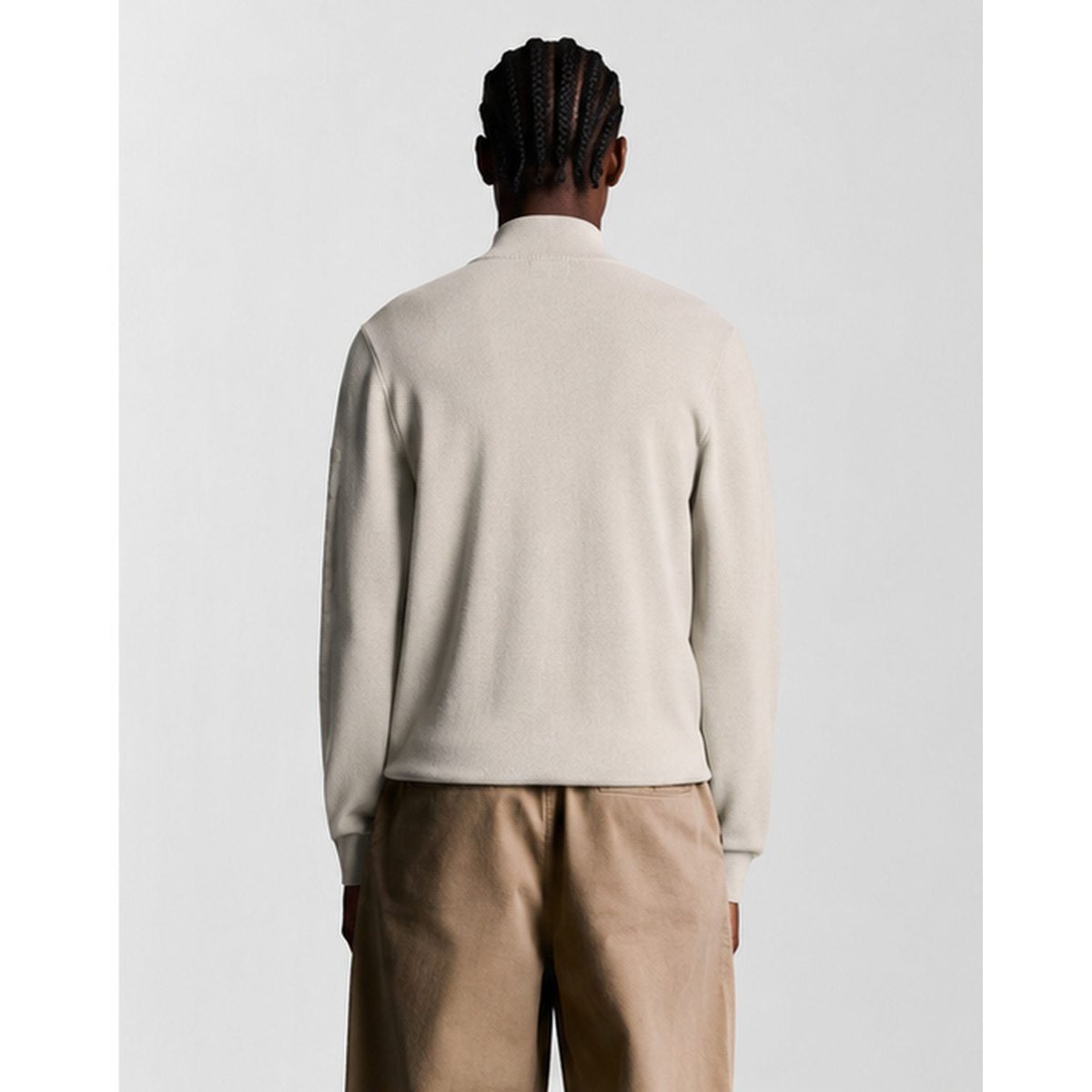 Veste en maille zippée blanc mastic, LYLE & SCOTT