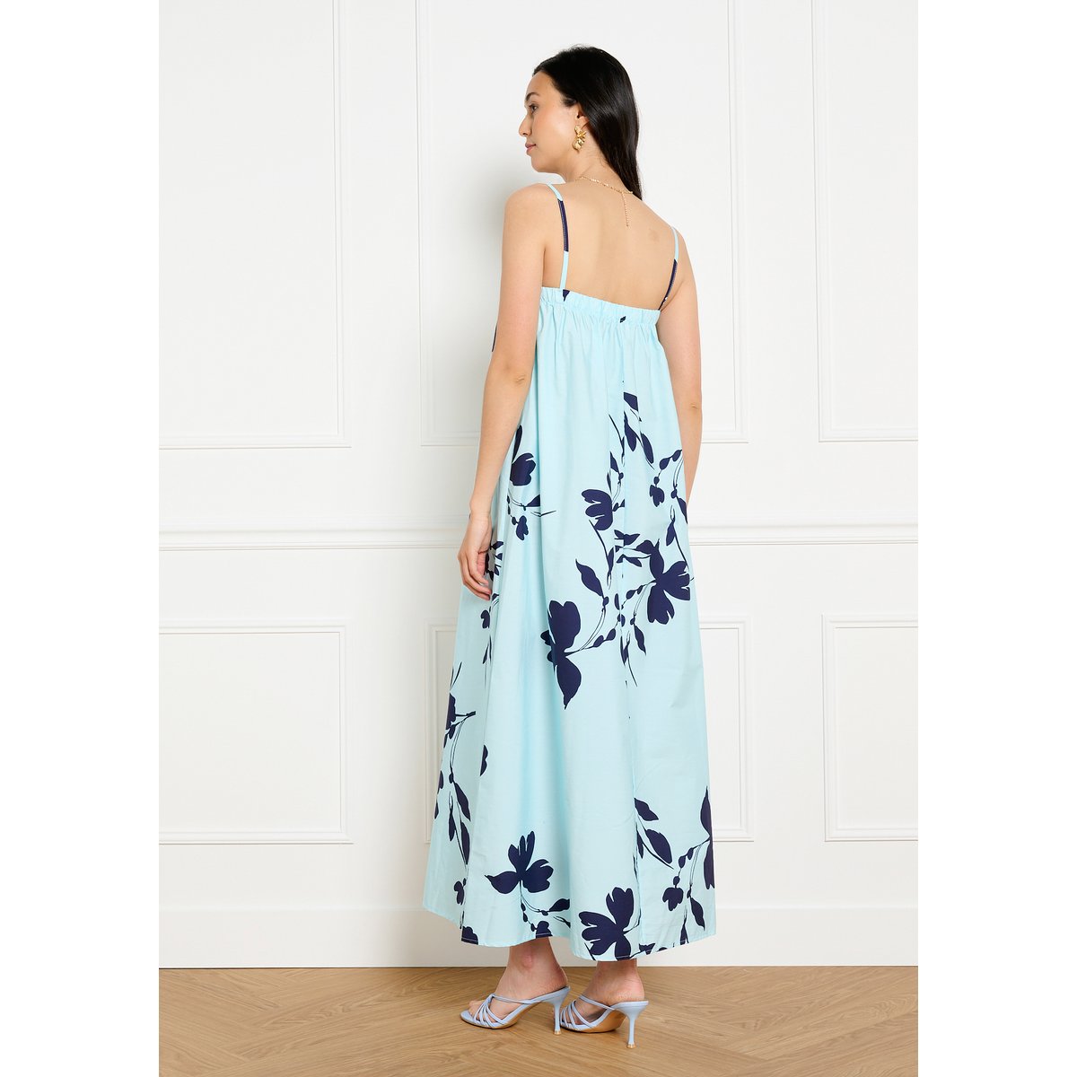 Robe longue fleurie bleu, LOLALIZA