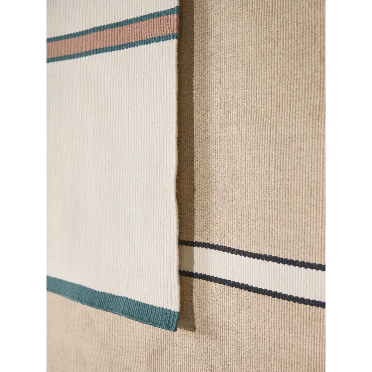 Tapis de laine tissé main LIVIO beige/noir, BENUTA 